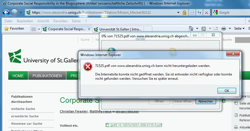 Download-Fehler mit IE 8