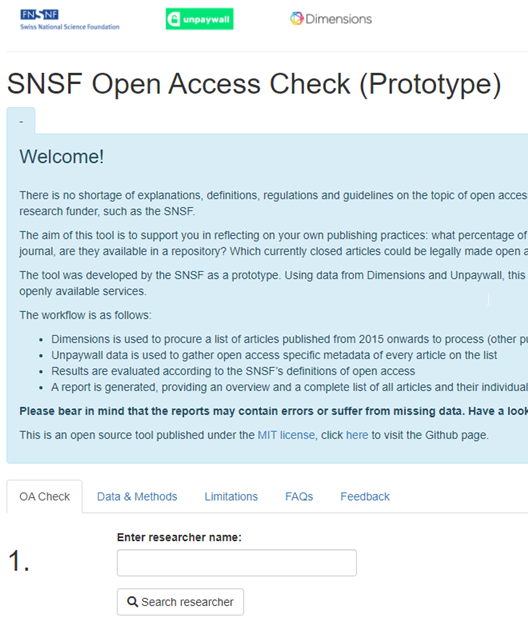 SNSF Open Access Check